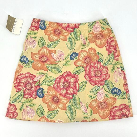 VTG Liz Claiborne Tropical Floral Print Wrap Skort Shorts Womens Petite Size 4 - Picture 2 of 8
